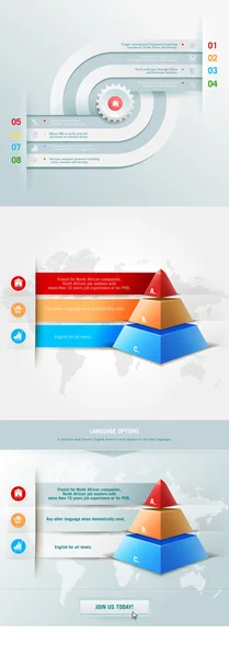 Elemento infografico con piramide — Vettoriale Stock