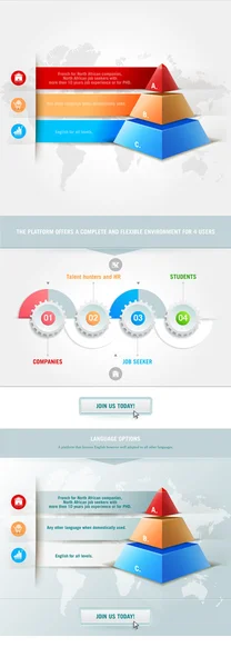 Elemento infografico con piramide — Vettoriale Stock