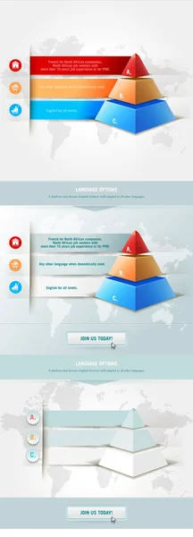 Élément d'infographie avec pyramide — Image vectorielle