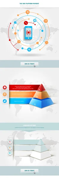 Elemento infográficos com pirâmide — Vetor de Stock