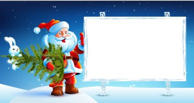 Noel Baba karın üzerinde duruyor.