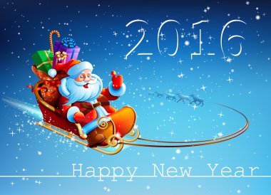 Gece gökyüzünde Noel Baba