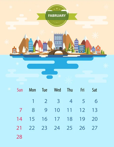 Calendario de febrero — Vector de stock