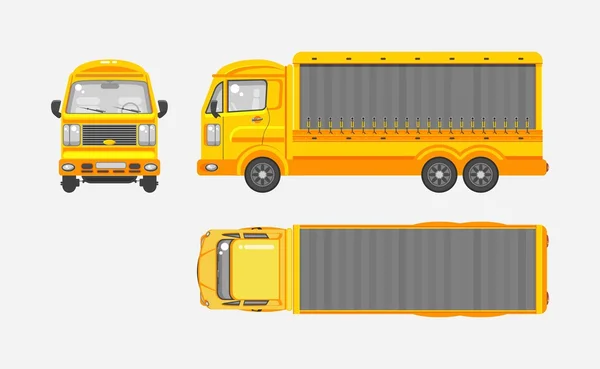 Delivery truck top, front, side view — Wektor stockowy
