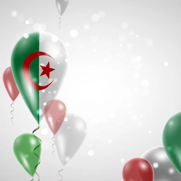 Algeria national flag on air balloon — Stock Vector