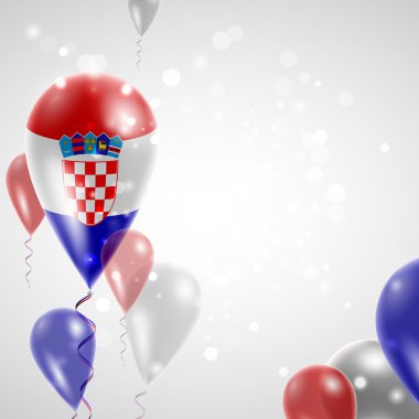 Hırvatistan bayrağı üzerinde hava balonu