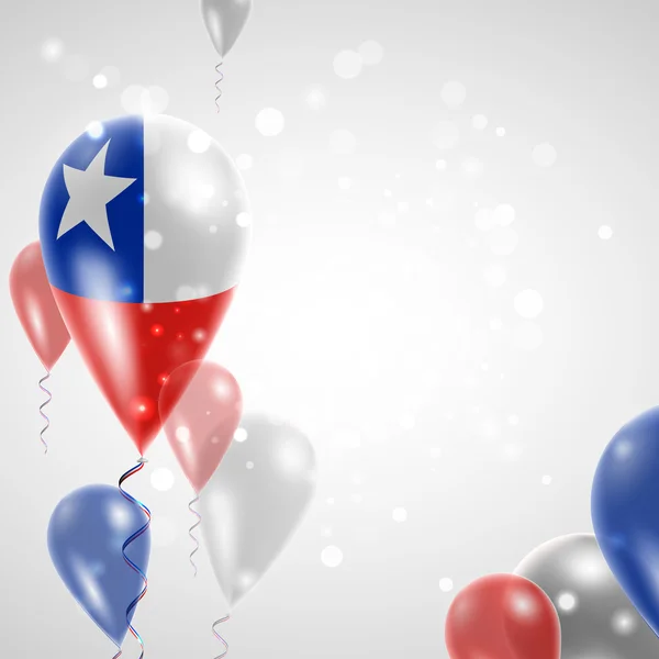 Vlag van Chili op luchtballon — Stockvector