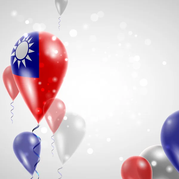 Drapeau de Taiwan sur ballon aérien — Image vectorielle