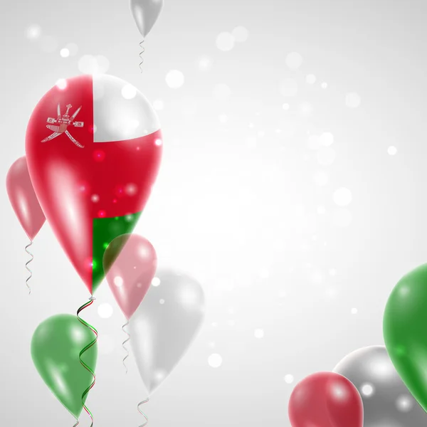 Bandeira de Omã em balão de ar — Vetor de Stock