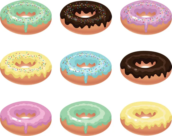 Dokuz renkli donut.