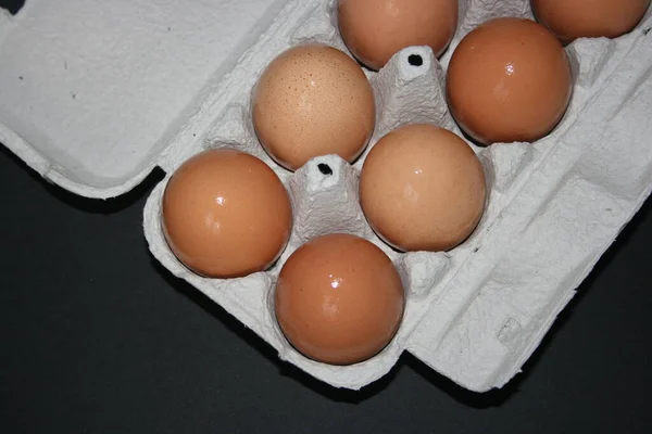 Huevos Una Caja — Foto de Stock