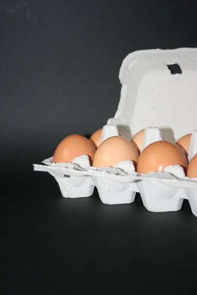 Ovos Uma Caixa — Fotografia de Stock