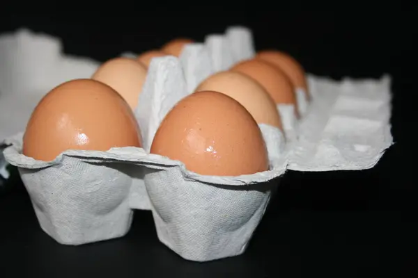 Eieren Een Doos — Stockfoto