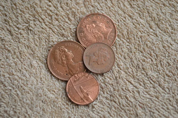 Euro Cent Coins Table — Stok fotoğraf
