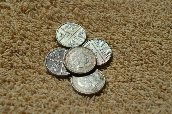 Euro Cent Coins Table — Stok fotoğraf