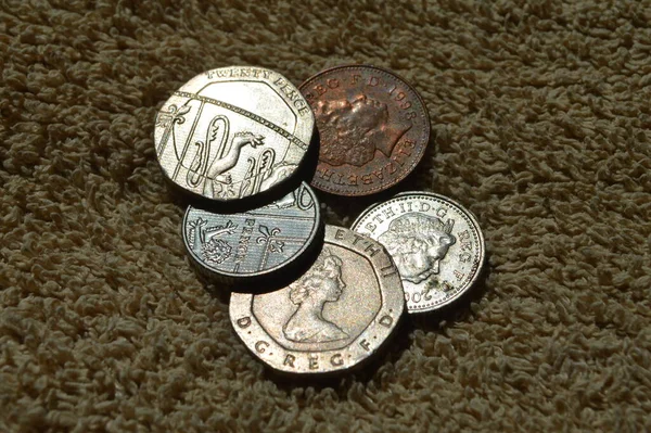 Euro Cent Coins Table — Stockfoto