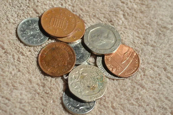 Euro Cent Coins Table — Stockfoto