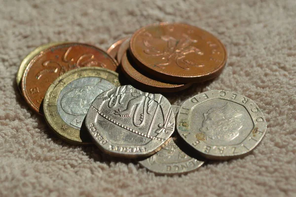 Euro Cent Coins Table — Φωτογραφία Αρχείου