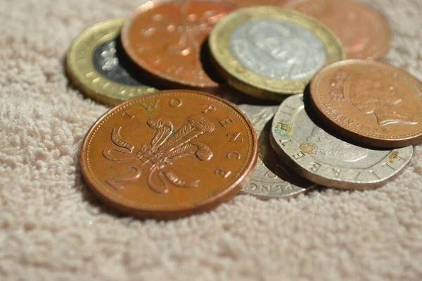 Euro Cent Coins Table — ストック写真