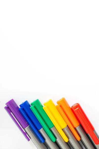 Canetas Arco Íris Juntas Representa Símbolo Sexo Gay — Fotografia de Stock