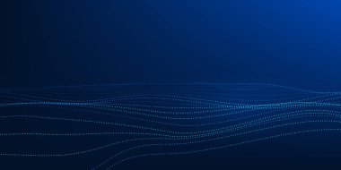 Modern ağ sisteminde dijital bilgi akışını, bağlantılılığı ve teknolojik evrimi temsil eden gelecekçi nokta veri dalgası çizgileri