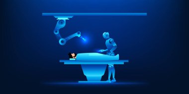 AI Tıbbi Teknoloji Robot Kollu Cerrahi Operasyon Odasında Doktora Yardım Etme, Sağlıkta Yapay Zeka, Hassas Cerrahi İnovasyon, Akıllı Tıbbi Robotlar, Geleceğin Doktoru