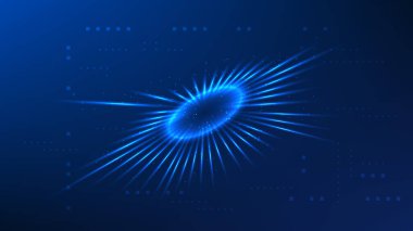 Soyut Teknoloji Arkaplanı Dijital Işık Işın Düzeni, Fütürist Veri Akımı Konsepti, Yüksek Teknoloji Poster Tasarımı, Kapak, Broşür, Flyer ve Web Sitesi, Dijital Işın Vektör İllüstrasyonu