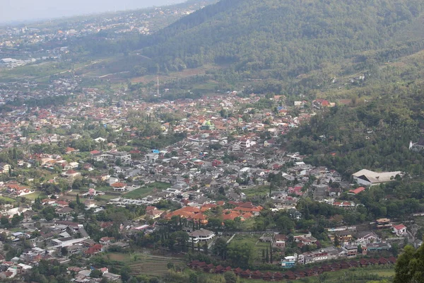 Malang Stad Sfeer Van Bovenaf Gezien Oost Java Indonesië — Stockfoto