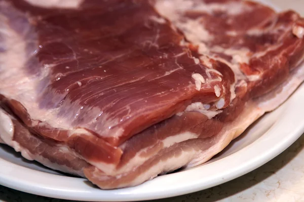 Čerstvé vepřové slaniny — Stock fotografie