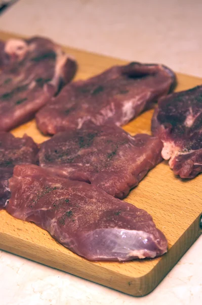 Pork divided into smaller pieces — Stock Photo, Image