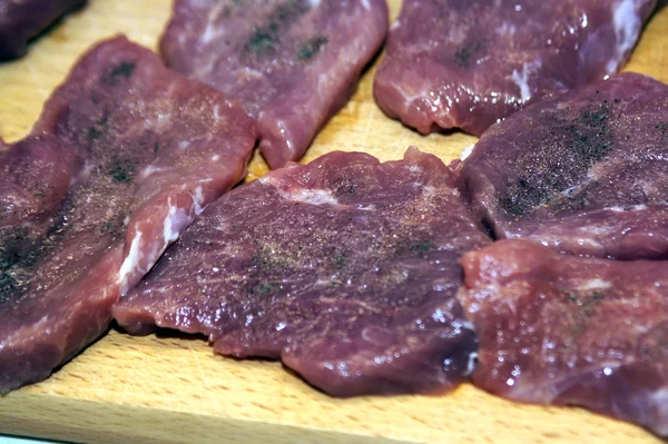 Pork divided into smaller pieces — Stock Photo, Image