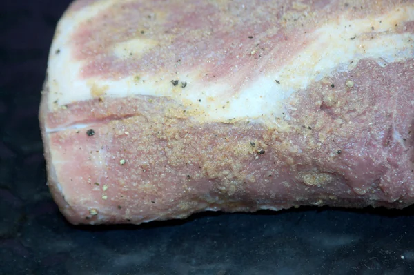 Raw pork seasoned — Stock Photo, Image