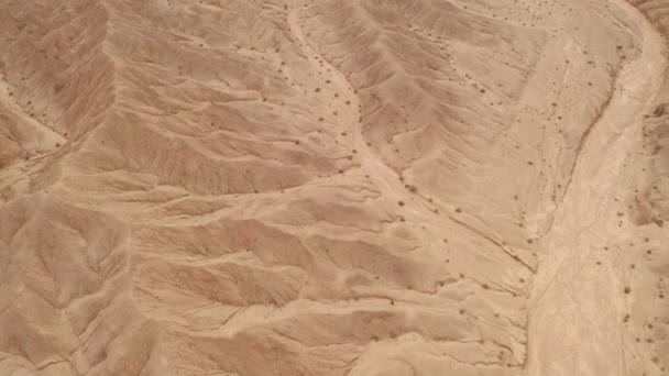 Terreno arido con terreno erosione, sfondo geomorfologia. — Video Stock