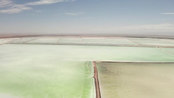 緑の生理食塩水湖、自然湖の背景. — ストック動画