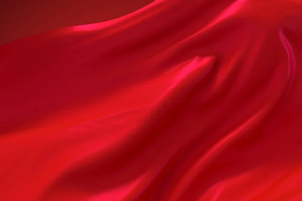 Red cloth, flowing by the wind, 3d rendering. Computer digital drawing.