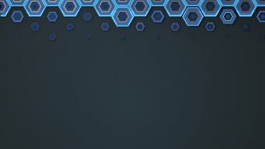 Metal altıgen arkaplan, bilim kurgu deseni, 3D görüntüleme.