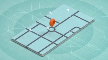 3D şehir cep telefonunda konum şifreli, 3D görüntüleme.