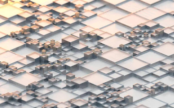 White Cube Muster Abstrakte Technologie Hintergrund Rendering Digitale Computerzeichnung — Stockfoto