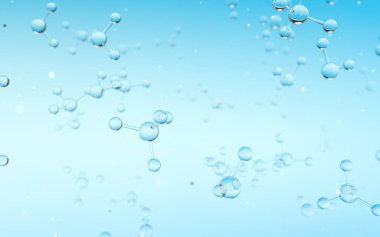 Molekül yapısı, biyoteknoloji konsepti, 3D görüntüleme. Bilgisayar dijital çizimi.