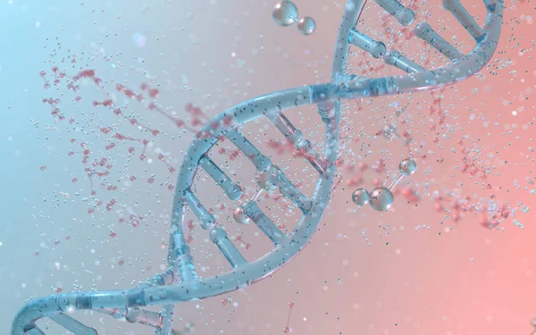 Dna Genomen Structuur Met Deling Molecuul Rendering Digitale Computertekening — Stockfoto