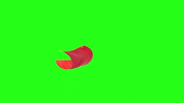 Fließender Stoff, rote Wellenseide mit Siebhintergrund, 3D-Rendering. — Stockvideo