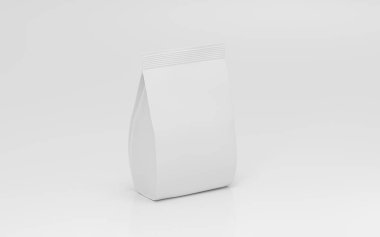 Beyaz, boş marka paket, 3D görüntüleme. Bilgisayar dijital çizimi.