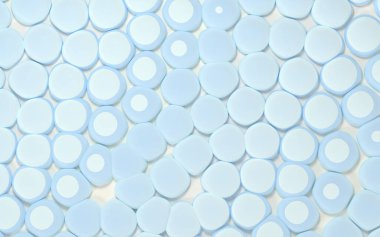 Çok sayıda yumuşak toplar, geometri arka planı, üç boyutlu görüntüleme. Bilgisayar dijital çizimi.