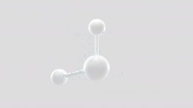 Beyaz arkaplanlı basitlik kimyasal molekülü, 3 boyutlu görüntüleme.