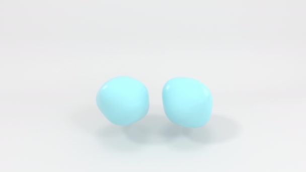 Scomposizione della sfera di colore blu, rendering 3d. — Video Stock