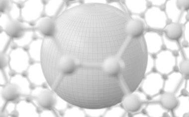 Biyokimya bilimsel düğümü, moleküler bağlantı, 3D görüntüleme. Bilgisayar dijital çizimi.