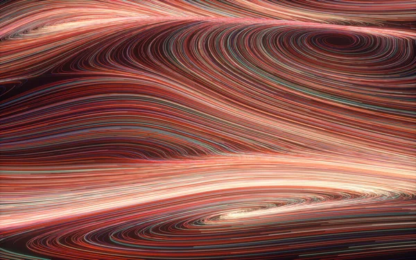 魔法の渦線 ファンタジー波パターン 3Dレンダリング コンピュータ デジタル ドローイング — ストック写真