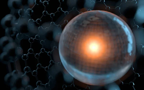 Biokemi Vetenskaplig Nod Molekylär Anslutning Rendering Digitalritning — Stockfoto