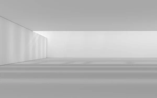 空旷的建筑建筑 有阳光遮蔽 3D渲染 计算机数字绘图 — 图库照片