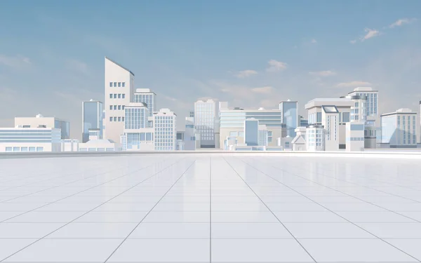 Digital model city with white background, 3d rendering. Computer digital drawing.